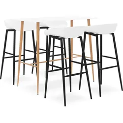 vidaXL 5-tlg. Bar-Set Weiß