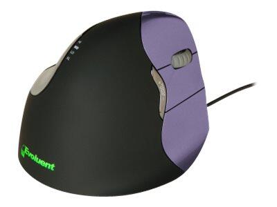 Evoluent VerticalMouse 4 Small - Maus - Für Rechtshänder - optisch - 6 Tasten - kabelgebunden - USB - schwarz-blau VM4S