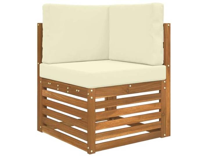 KTHLBRH Sektionales Sofa-Set, 6-teilig, Natur und cremefarben, Polyester Gartenecke, witterungsbeständig, leicht zu reinigen