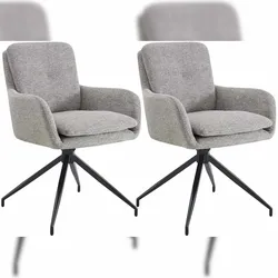 CLP 2er Set Esszimmerstühle Pickett Stoff taupe