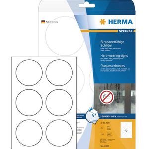Herma 8336 Etiketten Ø 85mm wetterfest Folie weiß, 150 Stück