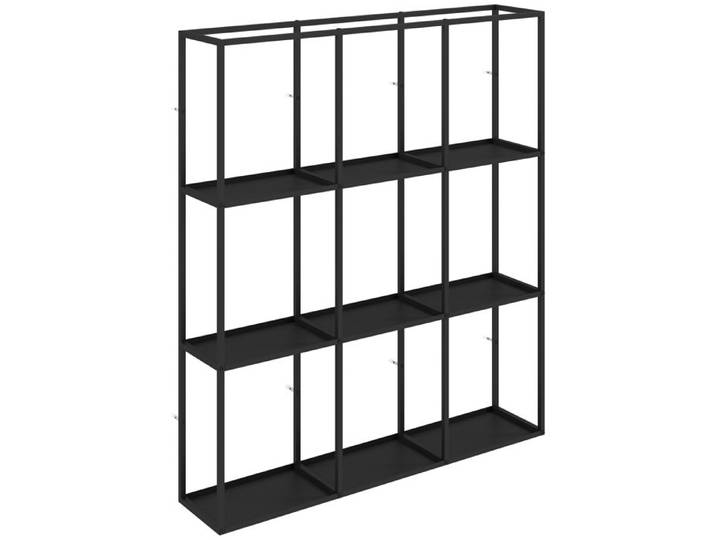 LIA Étagère Murale Industrielle 9 Compartiments Étagère Modulaire en Métal pour Objets de Collection 87 5x18x100cm Noir