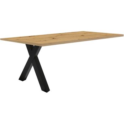 Anbautisch MÄUSBACHER "Mio", braun (asteiche), B:120cm H:75cm T:70cm, Holzwerkstoff, Ansatztischplatten, Esstischplatte Esstisch-Zubehör Tischplatte, 3,2 cm starke Tischplatte