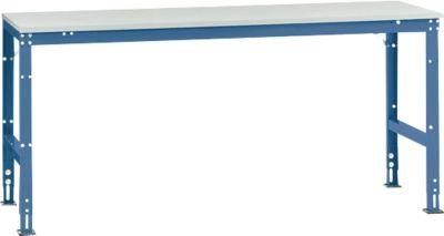 Manuflex Grundtisch UNIVERSAL Standard, Tischplatte Melamin, 2000x800, brillantblau