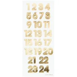 folia 24er-Pack Adventskalender-Sticker »Numbers Gold« 40