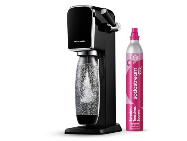 Sodastream - ART® bruiswatermachine met retro design, Quick Connect CO₂ systeem, 60L gascilinder, BPA-vrije fles 1L, zwart