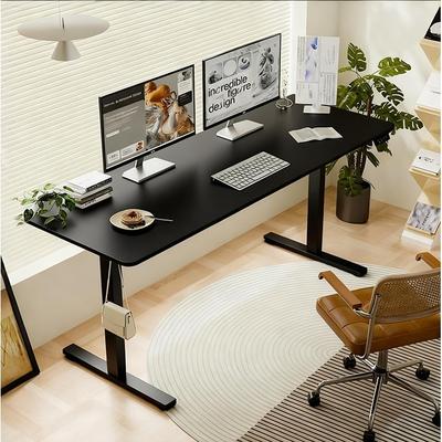 "55"" x 24"" Light Oak Height Adjustable Standing Desk, Electric Computer Desk for Office & Gaming"