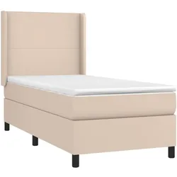 vidaXL Boxspringbett mit Matratze & LED Cappuccino-Braun 90x200cm