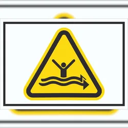 HB-Druck Schild Warnung starke Strömung Symbol A2 (420x594mm)