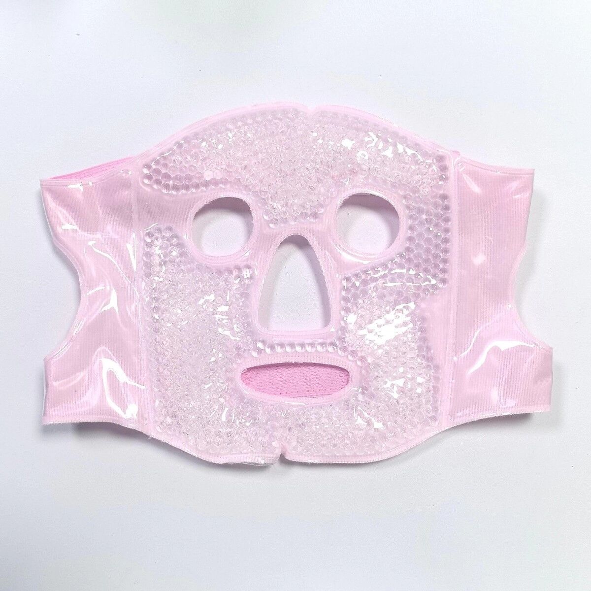 INF Gel-Perlen-Augenmaske — Kühl- und Wärmebehandlung mit weichem Polyester-Plüsch, einteilige Gesichtsabdeckung für Rosa