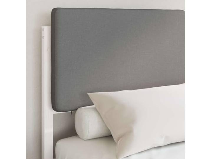 KTHLBRH Bett mit Kopfteil, beschichtet, Hellgrau, 140 x 190 cm Massives Kiefernholz, Lattenrost, ohne Boxspring, leicht zu reinigen