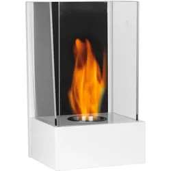 Moritz Ethanol Kamin Wandkamin I  40 x 24 x 21 cm weiß I 500 ml Edelstahldose I Bioethanol Kamin I Bio Ethanol Kaminofen Indoor Outdoor