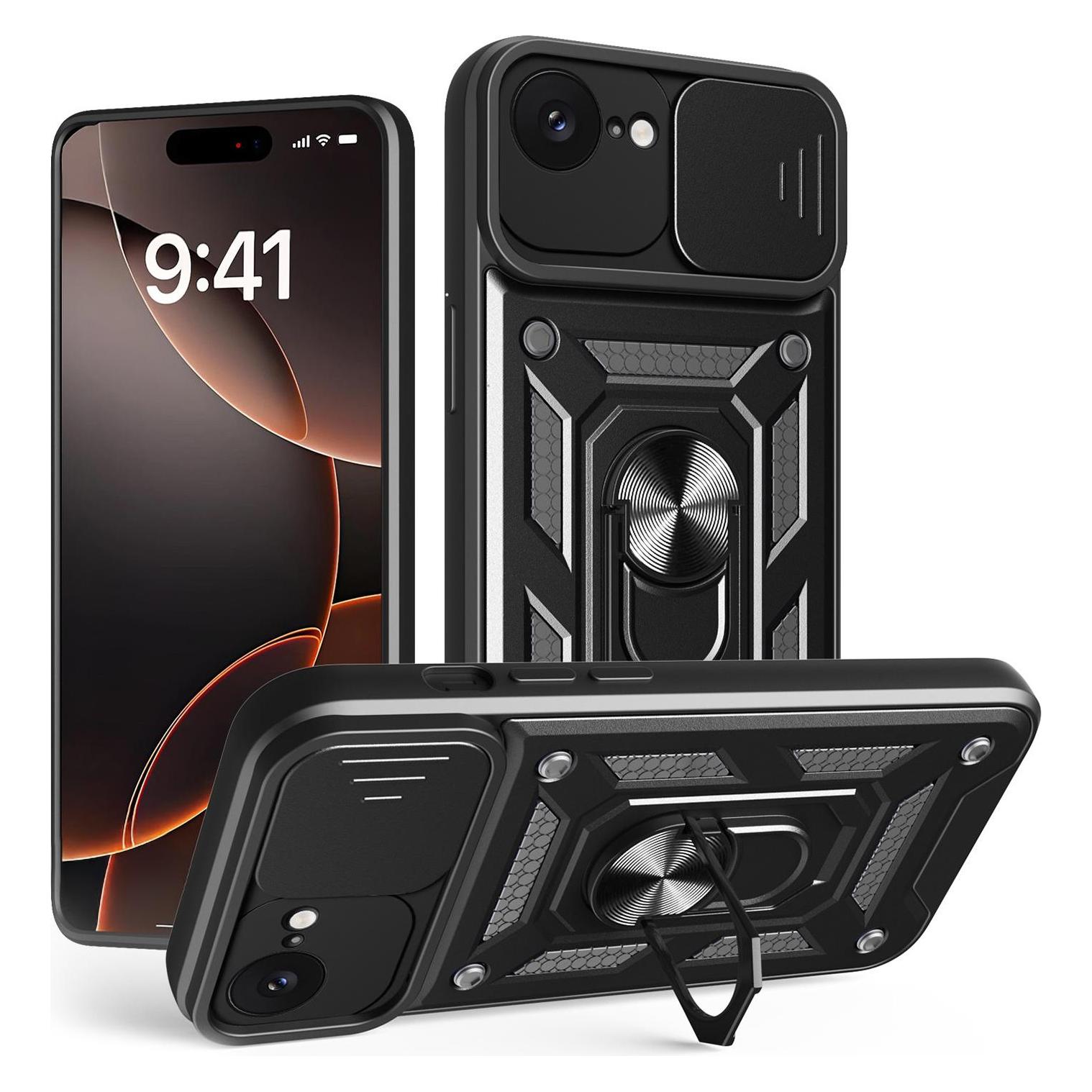 OEM Defender Slide Hülle für iPhone SE 2024 schwarz (Apple iPhone 16e, Apple iPhone 17e) (GSM186850)