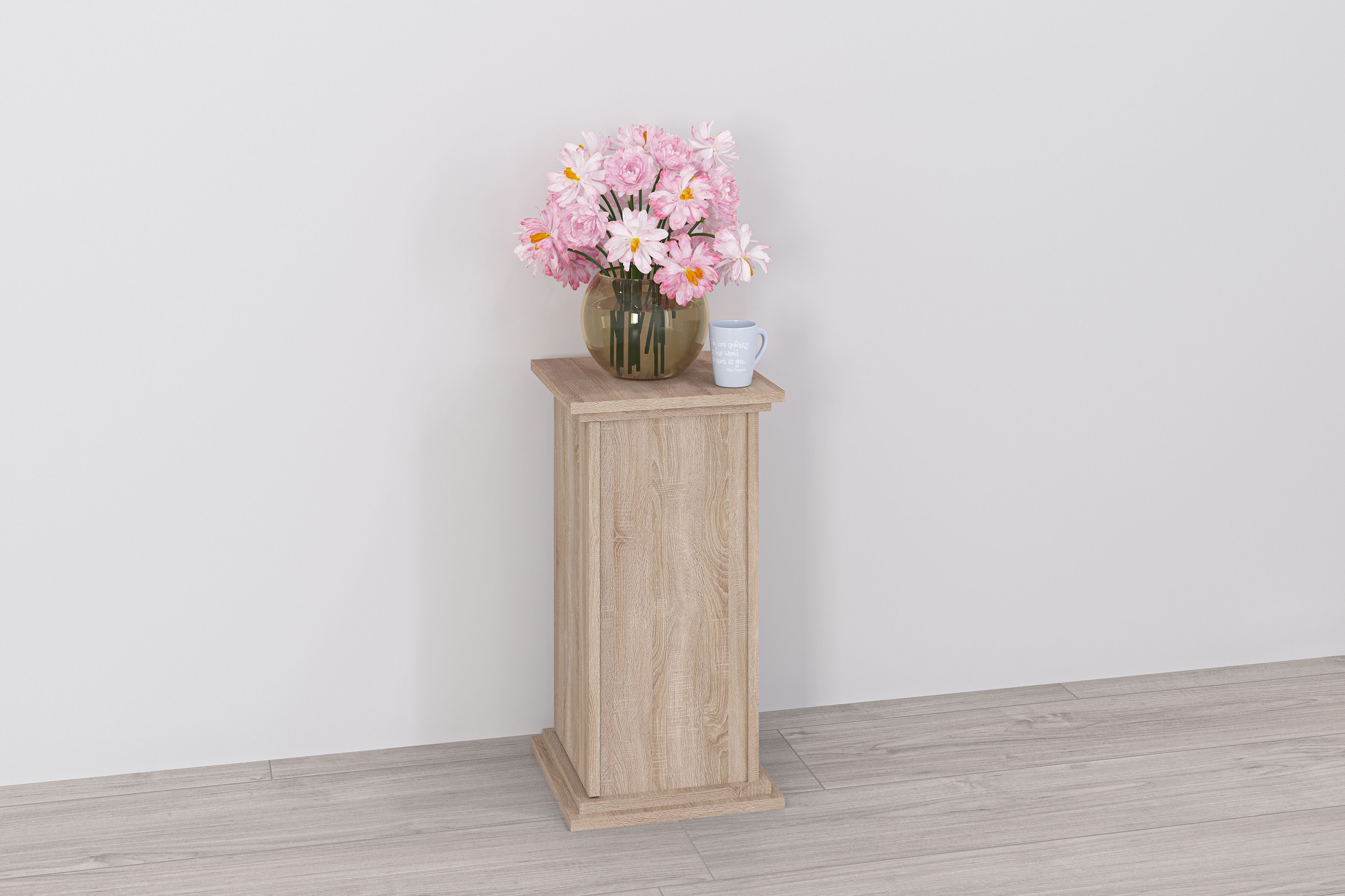 Container FMD "Essex", braun (eiche nb), B:30cm H:57,4cm T:30cm, Holzwerkstoff, Schränke, Container, Standregal/Blumensäule, Stauraum in zwei Höhen, Breite 30 cm eiche nb Eiche NB, B/H/T: 30cm x 57,4cm x 30cm, Türen: 1 Stk.