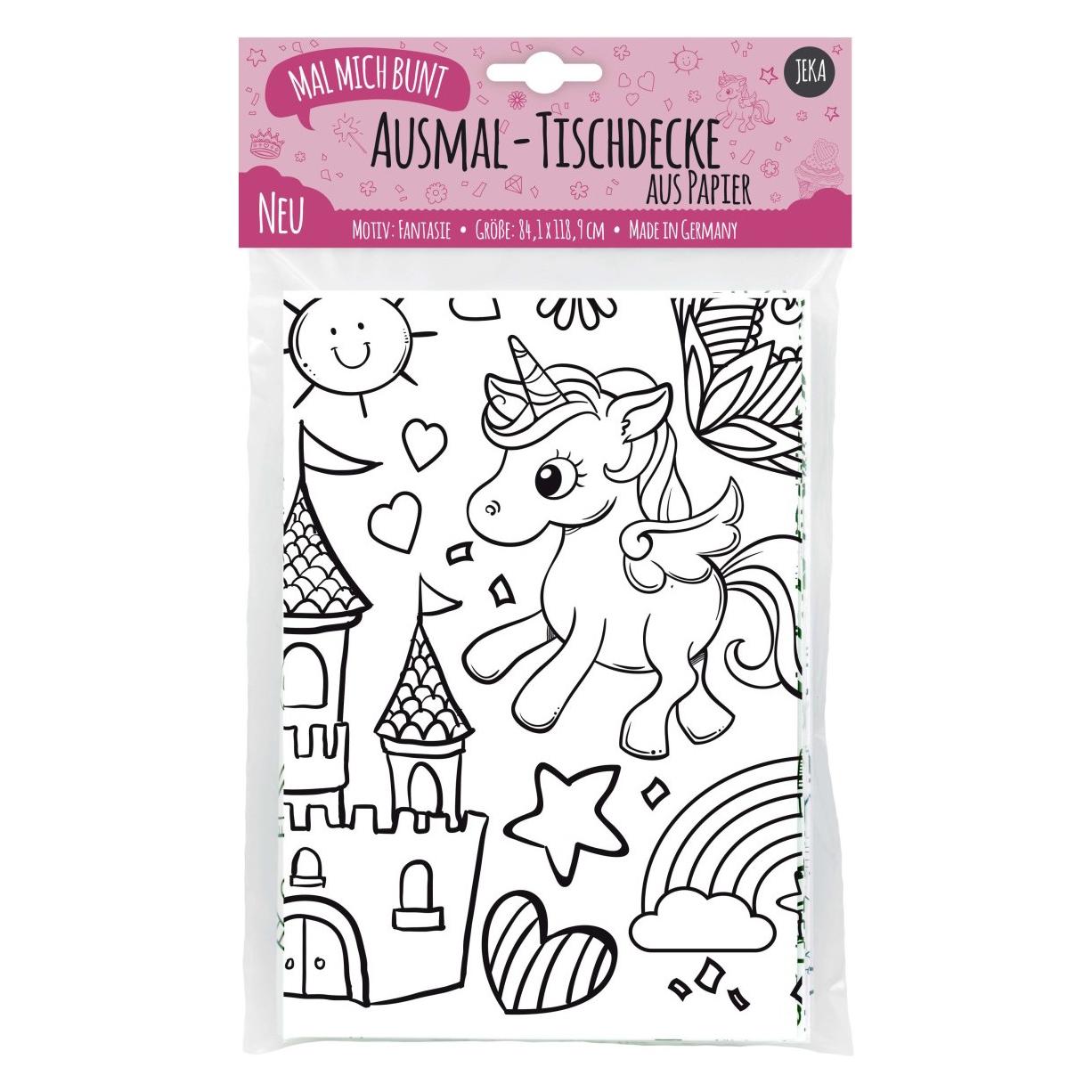Jeka mal mich bunt Ausmal-Tischdecke aus Papier "Fantasie" (21945481)