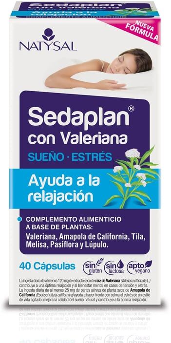 Natysal Sedaplan Con Valeriana Sueño Y Estrés 40 Caps