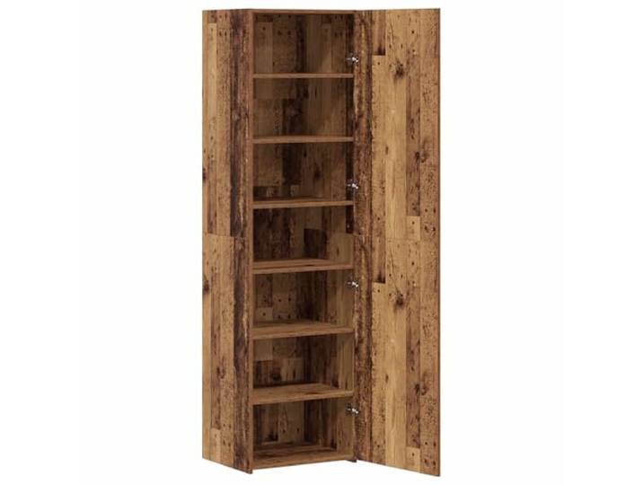 LASWWQMRF 2er Set Highboard Altholz-Optik 50x42,5x185 cm Schrank Schlankes Hochregal-Set aus Holzwerkstoff für Wohnzimmer und Esszimmer mit viel Stauraum hinter der Tür.