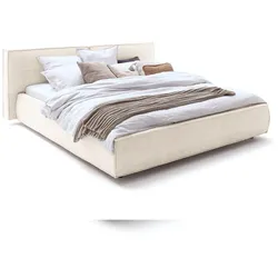 KAWOLA Bett CARLO Polsterbett Stoff cremeweiß 180x200cm