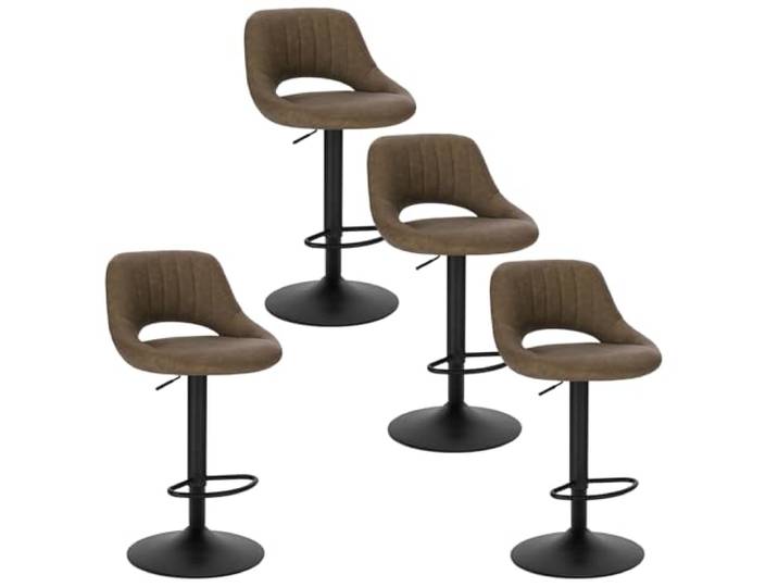 EUGAD 4X Barhocker Tresenhocker Bistrohocker Designer Hocker drehbar und stufenlos höhenverstellbar mit Rückenlehne aus Kunstleder Gestell aus Stahl Dunkelbraun, 0668BY-4