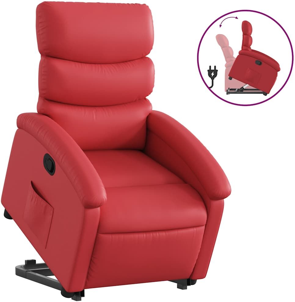 vidaXL Fauteuil inclinable Rouge Similicuir