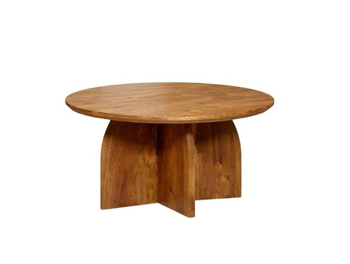 Table basse ronde en bois vintage d70 cm