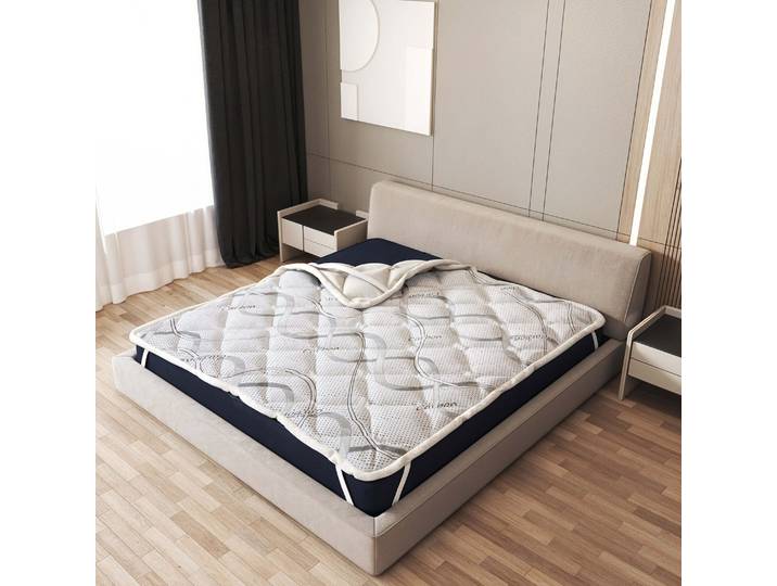The White Stone Topper 90 x 200 cm Matratzenauflage mit ergonomischen Eigenschaften Füllung Soft-Vlies Höhe 5 cm Atmungsaktiv, Anti-Hausstaubmilben
