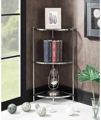 Convenience Concepts Royal Crest 3 Tier Glass Corner Shelf