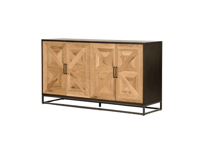 Furnlux Sideboard Indus Beige 160x46x87 cm, Holz, 160x87x46 cm, Kleinmöbel, Kommoden, Sideboards
