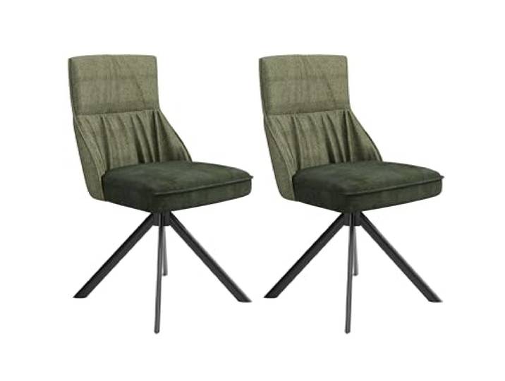 möbelando Stuhl >California< 2er-Set in grün aus Webstoff/Velvet 50x89x56 cm (BxHxT)
