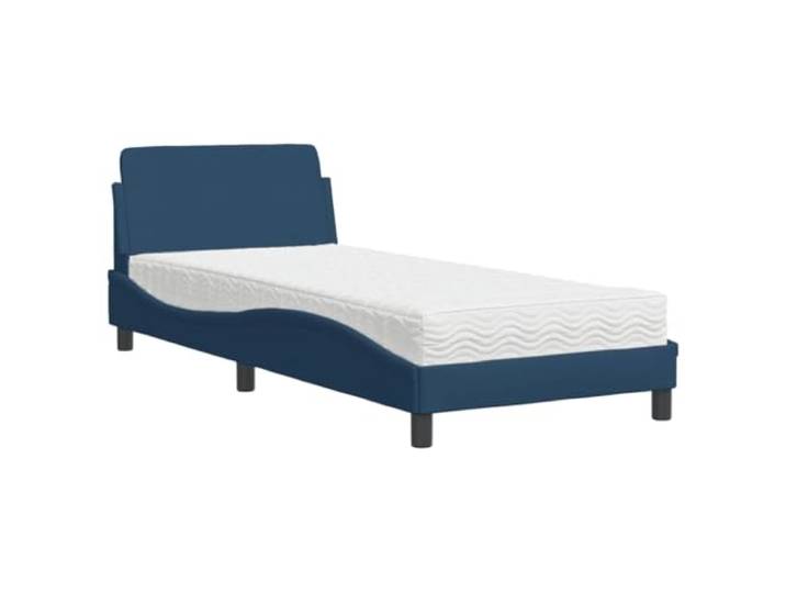 vidaXL Bett mit Matratze Dover Blau 80x200 cm Stoff