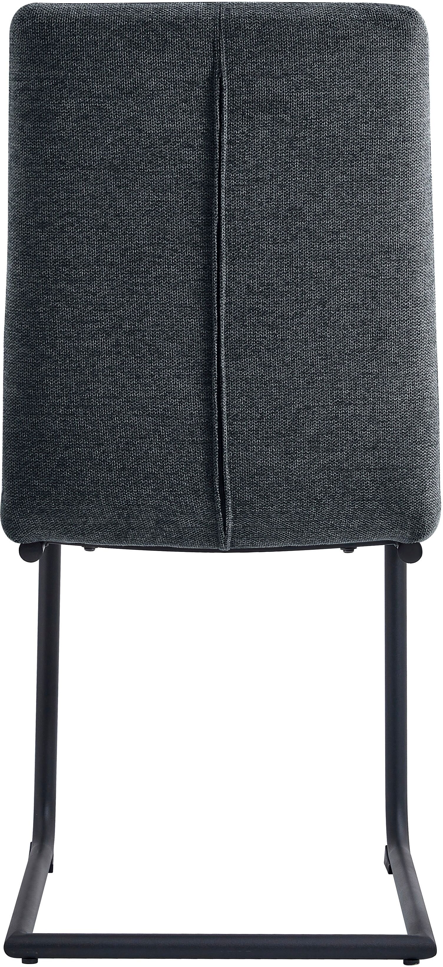 Esszimmerstuhl DUO COLLECTION "Emmy Freischwinger", grau (anthrazit, schwarz, anthrazit), B:47cm H:98cm T:59cm, Polyester, Stühle, Esszimmerstuhl, robuster Bezug, Fussgleiter für die Sicherheit, bis 110 kg belastbar anthrazit, schwarz, anthrazit B/H/T: 47