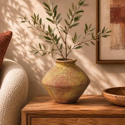Arcilla Elemental - Dark Gray, Beige, Red or Cream Ceramic Antique Style Decorative Vase