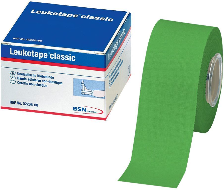Leukotape Classic Fita Elástica Adesiva 3,75 cm x 10 metros: Cor Verde