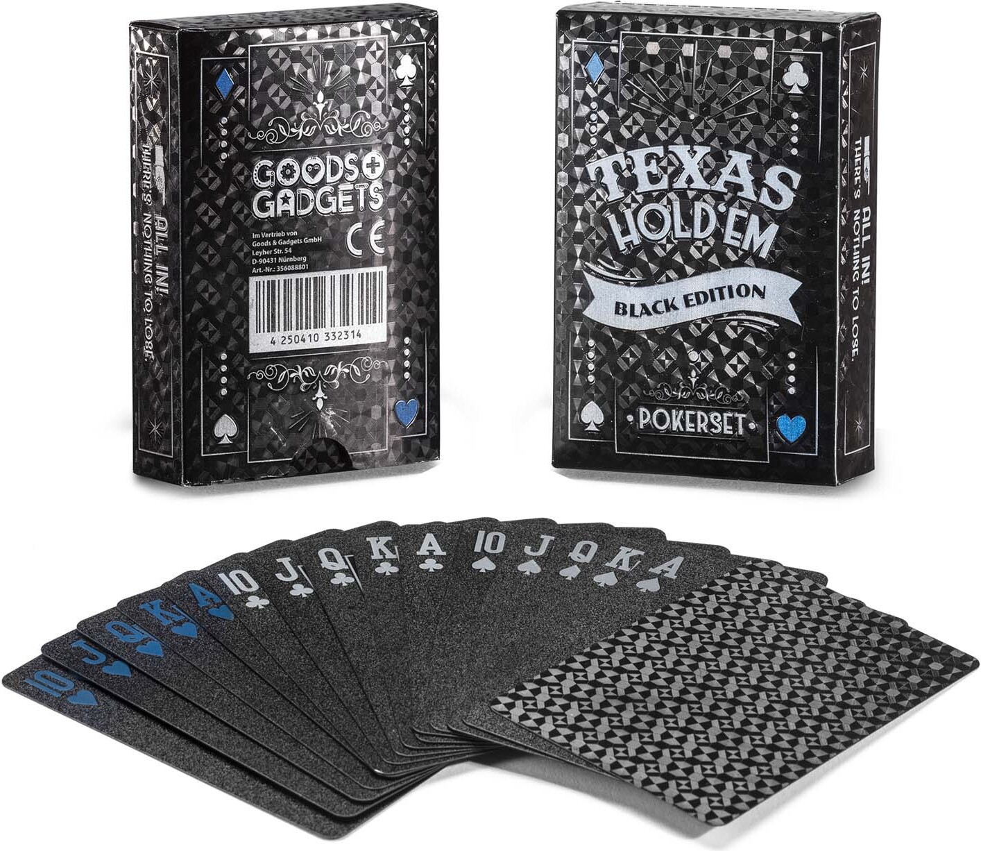 Goods & Gadgets Deluxe Premium Pokerkaarten - Zwart - 100% Kunststof