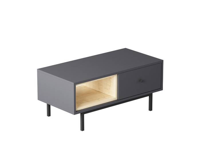 Livetastic Couchtisch Naturel Couchtisch, Anthrazit, Uni, eckig, 45x40x90 cm, einfacher Aufbau, Wohnzimmer, Wohnzimmertische, Couchtische