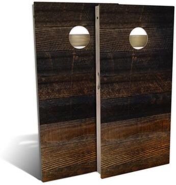 Skip's Garage Burnt Shiplap Outdoor Cornhole Board Set