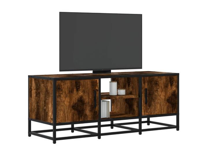 Meuble tv multimédia étagère 100 x 35 x 41 cm marron