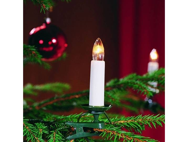 Konstsmide Christmas Baumkette mit 16 Birnen 9,1 m teilbarer Stecker LICHTERKETTE, grün, Kunststoff, Dekorationsleuchten