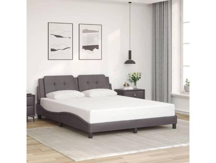 Cadre de lit sans matelas Zadar gris 160x200 cm similicuir 3208194