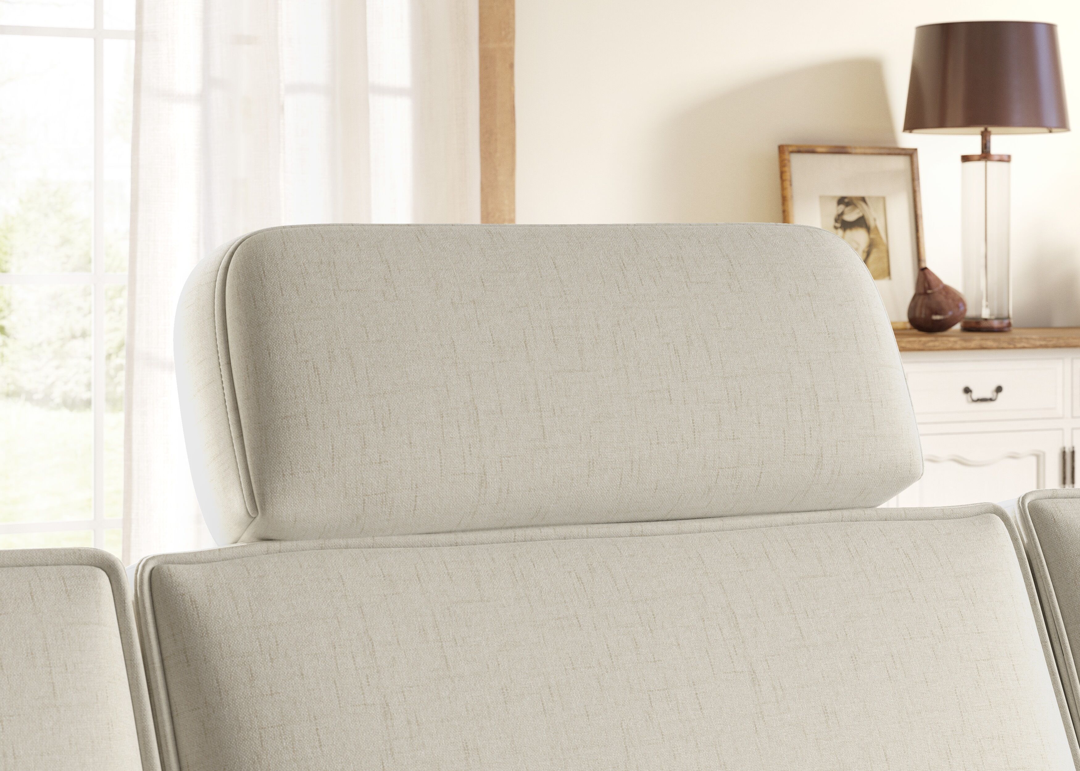 Sofa-Kopfstütze GOODPRODUCT "County", beige (natur), B:52cm H:25cm T:12cm, Holzwerkstoff, Kopfstützen, Sofa-Kopfstütze, 2 Stück im Set, passend zur "County"-Serie natur B/H/L: 52cm x 25cm