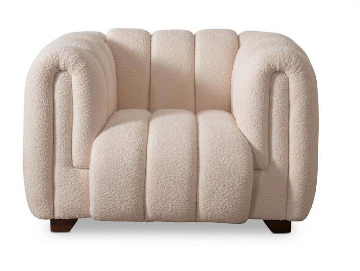 Xlmoebel Sessel Beiger weicher Sessel Stoffsessel gemütlicher moderner Designer (1-St., 1-tlg)