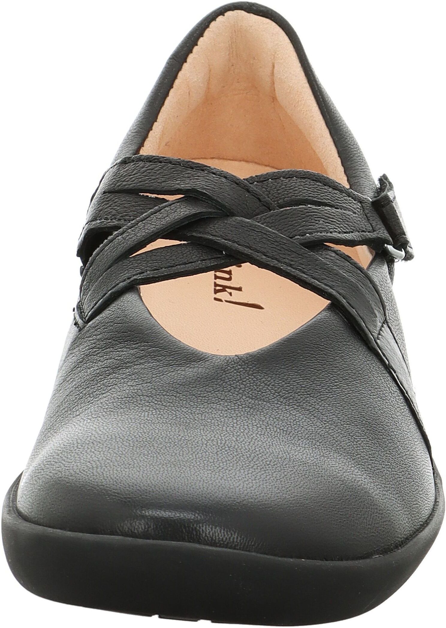 Think! Slipper THINK "Think Slipper Leder", Damen, Gr. 38,5, schwarz, Leder, Schuhe Slipper