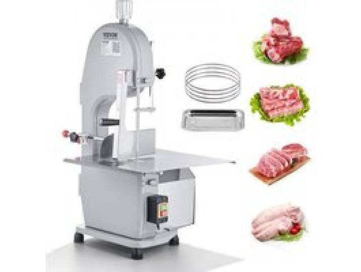 VEVOR Scie à Os de Boucher Électrique Commerciale Scie à Ruban pour Os 1500 W 300 kg/h Scie Électrique pour Viande et Os Congelés Table 490x380 mm Épaisseur de 4-200 mm pour Supermarché Restaurant