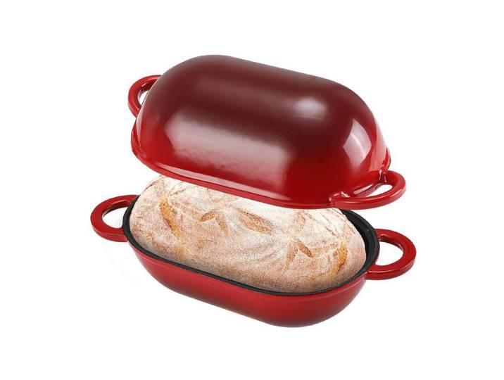 LuxusKollektion Brotbackform Gusseisen Brotbackform 23cm Farbverlauf Rot