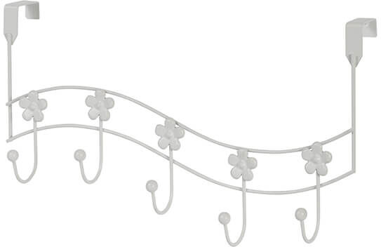 Showerdrape Flowers White Over Door Hooks