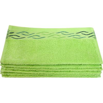 Seiftuch DYCKHOFF "Wave", grün, B:30cm L:30cm, Baumwolle, Waschlappen, mit Jacquard-Bordüre