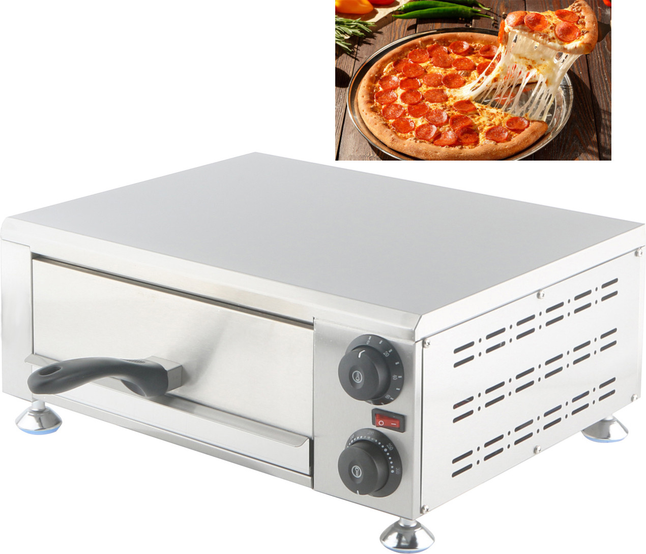 FY-PO-1 Professionele elektrische pizzaoven met 1 compartiment, 1100W