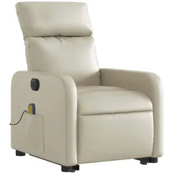 vidaXL Massagesessel mit Aufstehhilfe Elektrisch Creme Kunstleder