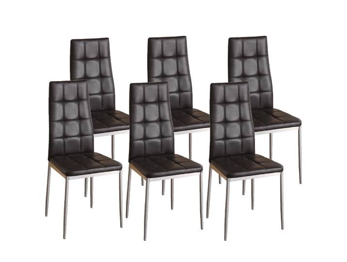 Esszimmerstuhl Leder MARC 6er Set braun