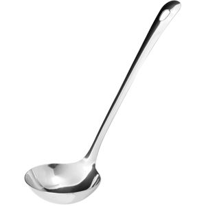 Fackelmann Schöpflöffel Lara, 24356, Edelstahl, 29cm, Ø 9cm, spülmaschinengeeignet, silber